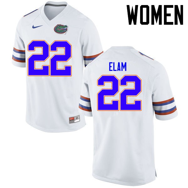 Florida Gators Women #22 Matt Elam College Football Jersey White